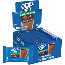 Pop-Tarts, Toaster Pastries Made with Whole Grain, Frosted Fudge, 17.6oz (120 Count)