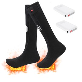 Heated Socks Foot Warmers Electric Heating Socks Winter Thermal Warm Socks for Ski Camping Hiking Riding Motorcycle Snowboarding