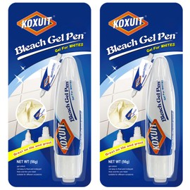 Bleach gel, Bleach Pen, Bleach Pen for Clothing, Stain Remover Pen, Mold Stain Remover Gel Cleaner, Clothing bleached DIY design, Travel Accessories, Lnstantly Remove Stains(Milky white) 2PCS.