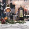3PCS Ornament Display Stand,Glass Globe Silver Iron Wire Stand Hanging