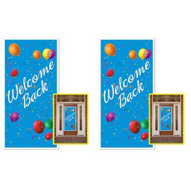 Beistle S57087AZ2 Welcome Back Door Covers 2 Piece, 30" x 5' Multicolored