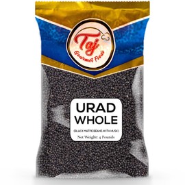 TAJ Urad Whole Dal | 4-Pounds | Black Gram