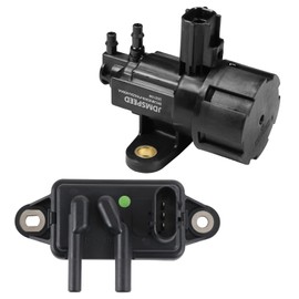 EGR Pressure Feedback Sensor DPFE15 + EGR vacuum solenoid valve vs63 Replacement for Ford F-150 E-150,E-250,Explorer,Ranger,Escape,Mustang,Lincoln Town Car,Mercury Cougar,F77Z9J460AB, F77Z9J460AB