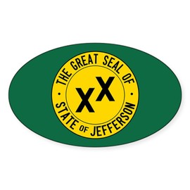 CafePress State of Jefferson Flag Oval Car Bumper Sticker