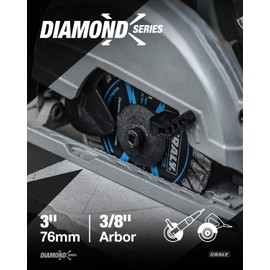 CRALY 3 Inch Super Thin Turbo Diamond Blade, 3/8 in Arbor, 3'' Diamond Stone Blade for Angle Grinder & Circular Saw, Diamond Cutting Wheel for Cutting Granite, Concrete, Brick, Marble, Masonry, 2PC