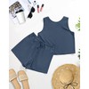 Ficerd Women's Summer 2 Piece Outfits Sets Cotton Linen Sleeveless
