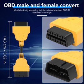 CERRXIAN OBD II OBD2 16Pin Male to Female Diagnostic Universal Convert Extension Cable Adapter (13cm/5.11inch)