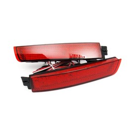 2x Red Lens Rear Bumper Reflector LED Fog Tail Stop Brake Light DRL For 2009-16 Juke F15 Murano Z51 Sentra FX37 FX50