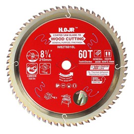 HOJR 6-1/2" to 12" TCT, 8-1/4" 60-Tooth Circular Saw Blade, Finishing/General Purpose Wood Cutting Blade, Arbor: 5/8", Special Anti-Stick Coating on Cutting Tip - TA, 8-1/4" 60T TA