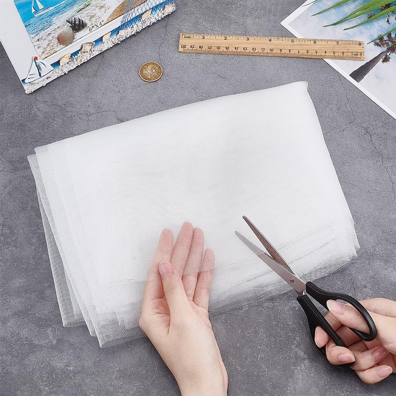 BENECREAT 40x400cm Fine Filter Mesh Nylon Fabric, 30 Mesh White