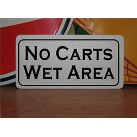 No Carts Wet Area Vintage Style Metal Sign Golf Course Driving Range Decor