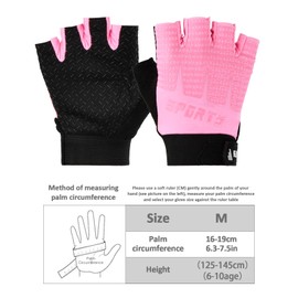Amexo Children's Half Finger Cycling Gloves, Breathable Children's Sports Riding Gloves, Non-Slip Gel, Half Finger Sports Gloves, Fingerless Road Riding Gloves, for Training, Skiing, Rowing, 6-10