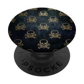 Gold Skull With Cross bone Pattern