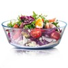 NUTRIUPS 44oz Flat Bottom Tempered Glass Bowl, 8in Clear Glass