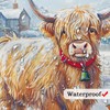 Highland Cow Christmas Shower Curtain, Winter Funny Cute Cow Rustic