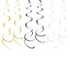 Hanging Swirls Party Streamer Spiral Decorations for Ceiling (30pcs, Black,