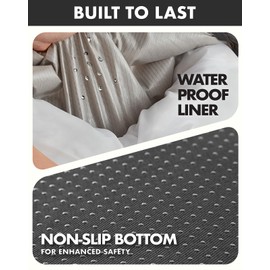 OhGeni Calming Donut Dog and Cat Bed, 23 inch Waterproof, Zipper Cover, Plush Polyester, Soothing Support for Muscle Pain, Machine Washable, Cuddling Design for Sound Sleep, Medium Pet Bed(Gray)