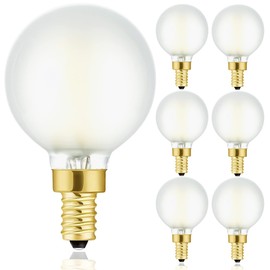 LEOOLS Frosted g16.5 led Bulb e12 g16 1/2 led Candelabra Bulb 40w led Edison Bulb 4000K 400lm ac120v 4w g50 led Globe Bulb for Chandelier,Vanity and Ceiling Fan Light Bulbs 6Pack