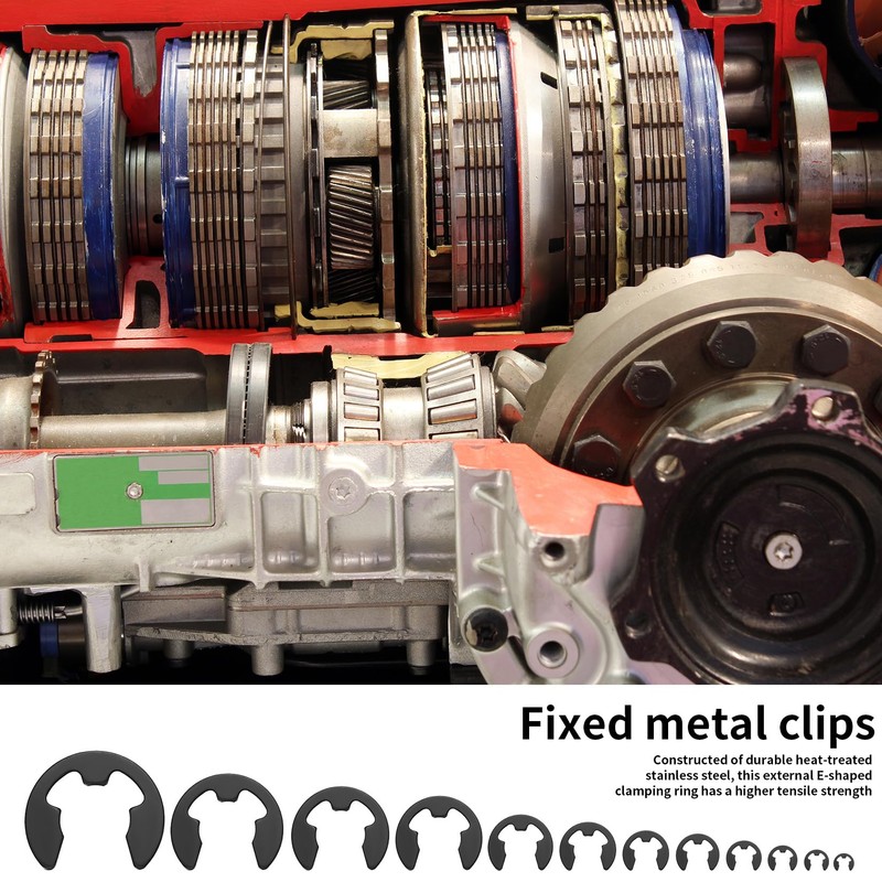 520 Pcs Circlips Assorted, E Clips E-Clips Circlip External Retaining