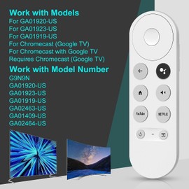 QIQIAZI Replacement Remote for Google Chromecast 4k Snow Streaming Media Player G9N9N Voice Remote Control for Google TV GA01920-US GA01919