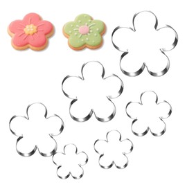 6 Pcs Flower Cookie Cutter,Flower Cookie Cutters,Cookie Cutters Shapes,Variety Pack Suitable For Cooking, Biscuits, Cakes Mold Piece-4" 3.5" 3.0" 2.5" 1.8" 1"