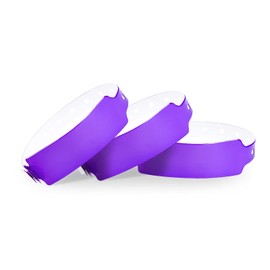 Wristall Neon Purple Plastic Wristbands 500 Pack - Colored Wristbands for Events, Vinyl Wristbands of Party by Fivepeans
