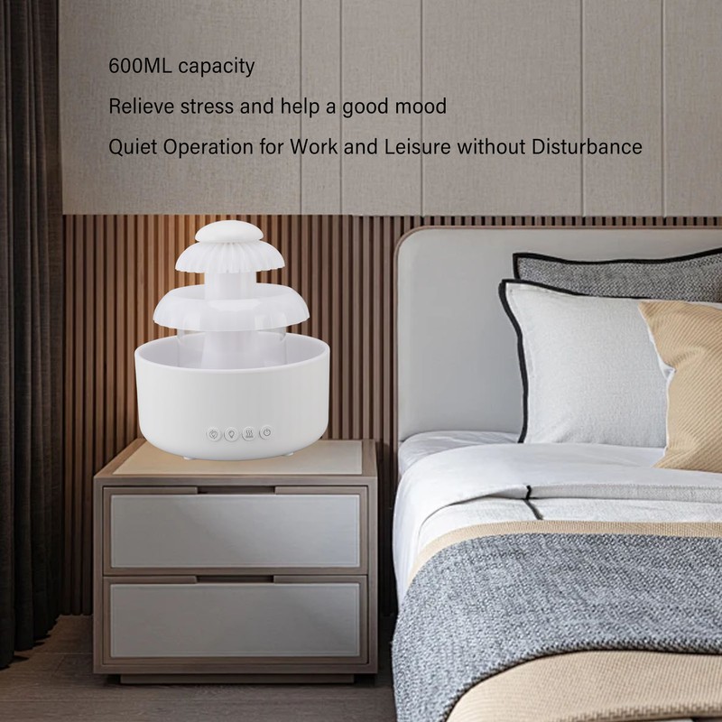 Rain Cloud Humidifier Diffuser 600ml Aroma Diffuser Night Light Quiet
