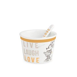 Egan Ice Cream Sundae with Spoon Minnie Live Laugh Love Orange, Multi-Colour, Small