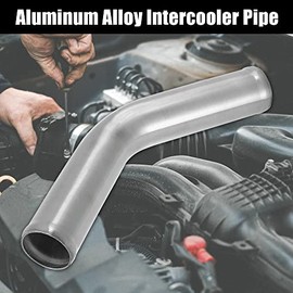 X AUTOHAUX X AUTOHAUX OD 1.8" 45mm Length 12" 300mm Aluminum Alloy Tube Intercooler Pipe 45 Degree Air Intake Tube Silver Tone for Car