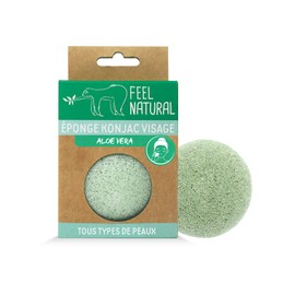 Konjac - Spugna naturale per il viso, pulisce e purifica – rimuove il viso in delicatezza, spugna viso Konjac Aloe Vera esfoliante, routine bellezza, Skincare, doccia, Feel Natural