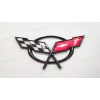 AUTO 1PC Black Rear Deck Lid Cross Flags Emblem Badge