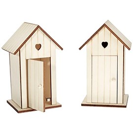 Artemio 14 x 8.5 x 7 cm Wooden Beach Huts, Set of 2, Beige