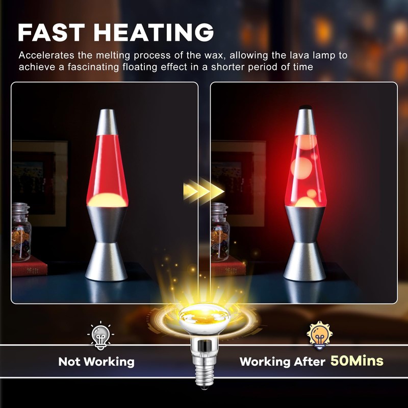 2 x E14 R39 Lava Lamp Reflector Bulbs