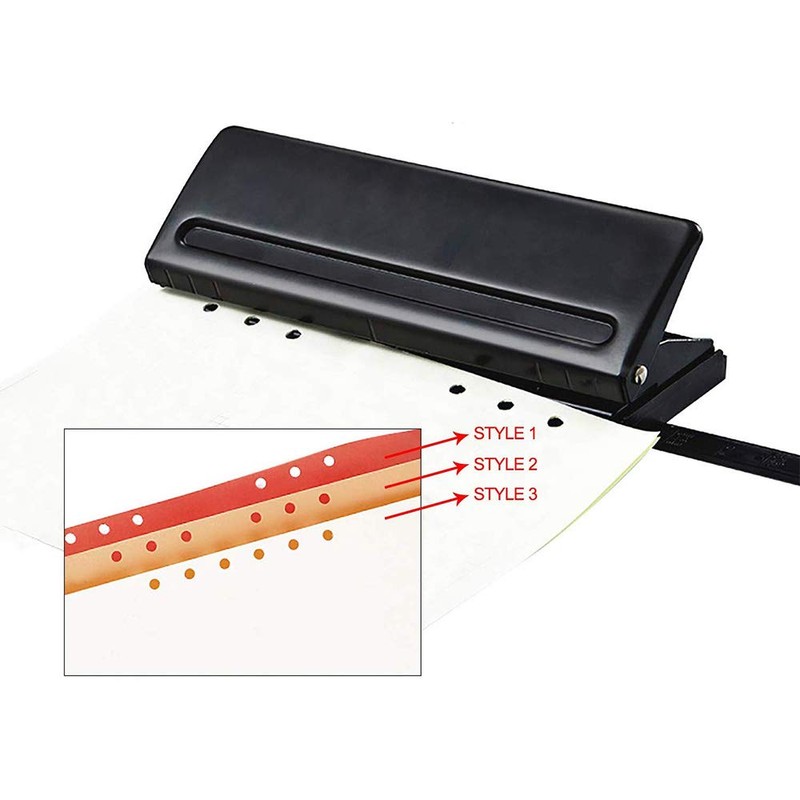 Mollytek 6 Hole Punch, Notebook, Movable, Hole Punch, 6 Holes,