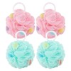 4 Pack African Net Shower Puffs - Mesh Soft Loofah