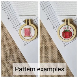 Unbranded Counted Cross Stitch Thread Spool and Pin Cushion Minis 2 Patterns