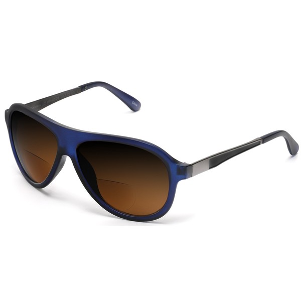 Samba Shades Gafas de sol Bifocal Readers Pilot Militar Cool Factor, Azul / Patchwork, L