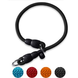 Mystercome Slip Collar, Dog Choker Collar, Nylon Dog Training Collar with Slidable Stopper No Pull Dog Collars Martingale Collars for Small Medium Large Dogs, Black, S