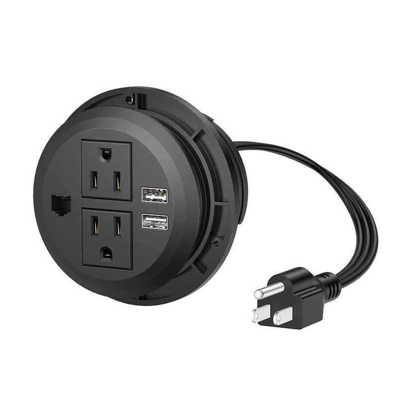 Desktop Power Grommet 3 inch, Desk Power Outlet Socket Recessed
