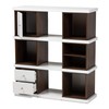 Baxton Studio Bookcases, White/Walnut