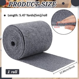BENECREAT 6mm Ultra Thick Gray Marine Carpet, 16.4ft×9in Boat Trailer Bunk Carpet, Polyester Marine Grade Carpet for Trailer, Bunks, Boards, Boat, Lift Runners and Outdoor Replacement Padding