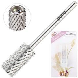PANA Crystal Top Nail Drill Bits - 3/32'' Large Barrel Silver Carbide Bits 2X Coarse - Suitable for Manicure Pedicure Cuticle Gel Polishing Beginners Bits