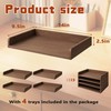 PROLEE Wooden Paper Tray Organizer for Desk,Stackable Paper Holder and