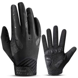 INBIKE Cycling Gloves Men's Long MTB Gloves Women Breathable Elastic Non-Slip Touchscreen Cycling Gloves for Cycling Downhill Road Cycling Black L