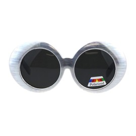 PASTL Polarized Lens Girl's Fashion Sunglasses Oversized Thick Round Shades Silver