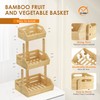 JANSNIMEN 3 Tier Bamboo Fruit Basket, Fruit Basket for Kitchen