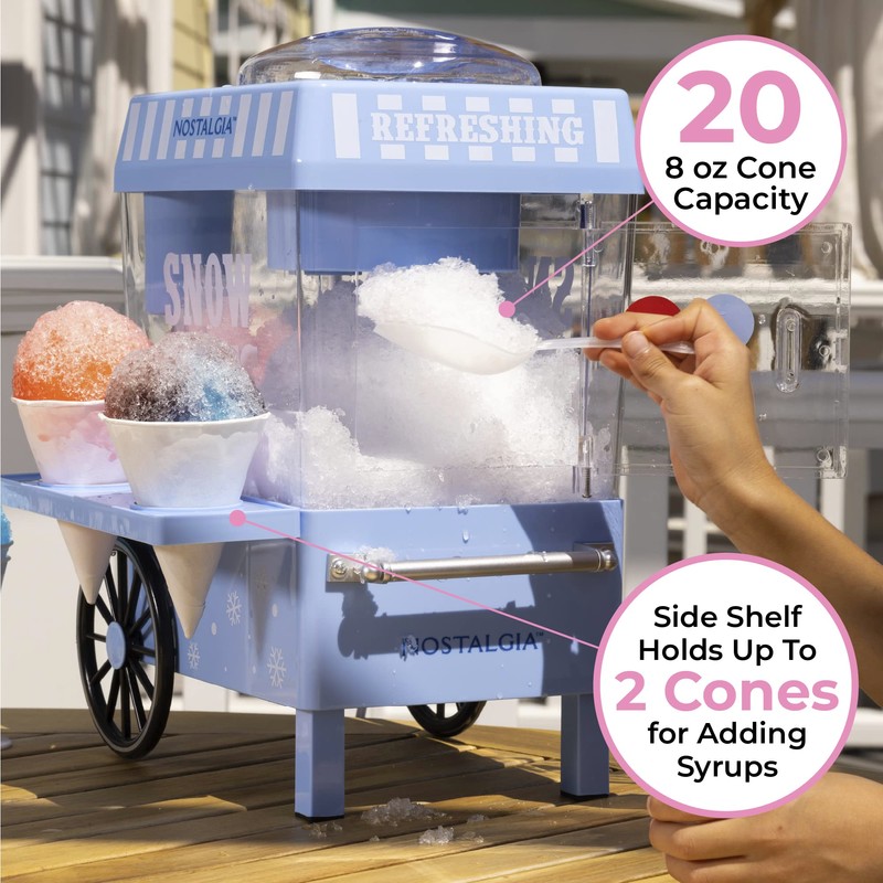 Nostalgia Snow Cone Shaved Ice Machine - Retro Table-Top Slushie