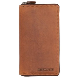 Hill Burry Women's Genuine Leather Wallet | High-Quality Vintage Purse with Zip | Soft Material and XXL Size | Wallets | Portfolio, brown, Vintage