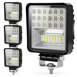 LikeSafe LED Lights for Car, 4 Inch 126W LED Pod Light 12V 24V Off Road Light for Truck Trailer Vehicle Vehicle Accessories RV Snowplow, 20Pack