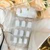 Press on Nails Short Square, White Artificial Acrylic Fake Nails,